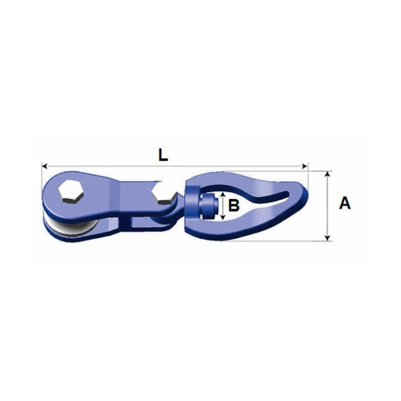 Gancio girevole fune-catena girevole G100 con puleggia