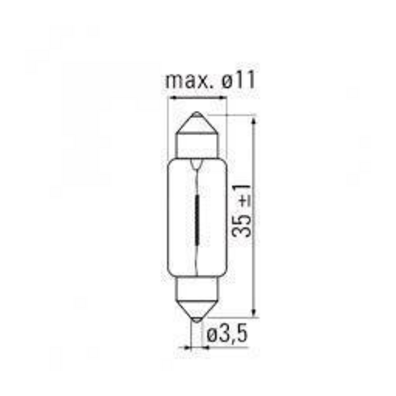 Lampadina alogena 12V 5W C5W SV8.5-8 11x39