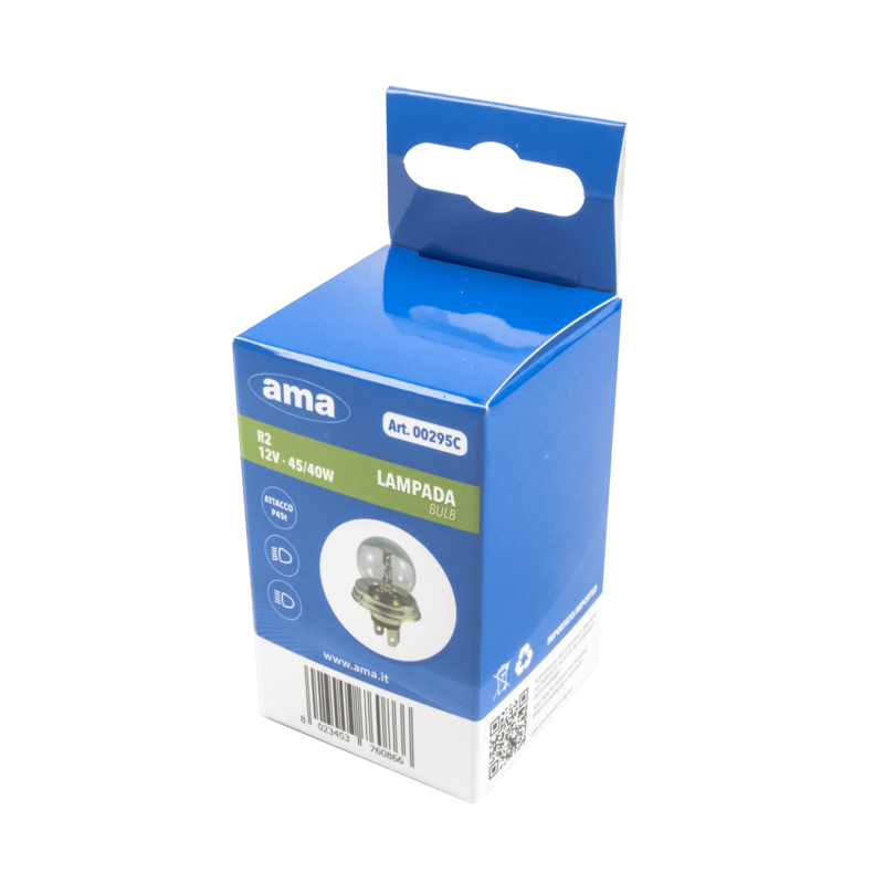 Lampadina alogena R2 12V 45/40W P45t. Box appendibile 1 pz.