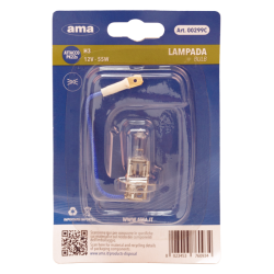 Lampadina alogena H3 12V 55W PK22s. Blister 1 pz