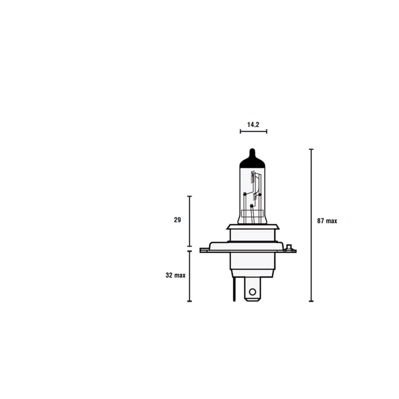 Lampadina alogena H4 24V 75/70W P43t