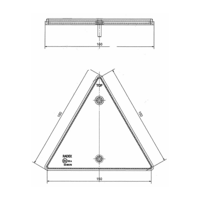 Catarifrangente triangolare rosso con viti
