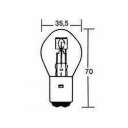 Lampadina alogena S2 12V 45/40W BA20d