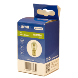Lampadina alogena S2 12V 45/40W BA20d. Box appendibile 1 pz