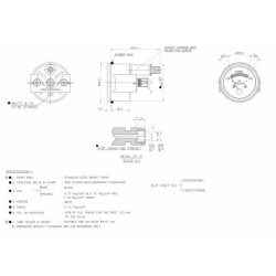 MANOMETRO PRESSIONE OLIO MOTORE MECCANICO FILETTO FEMMINA 3/8 UNF  0-7 BAR