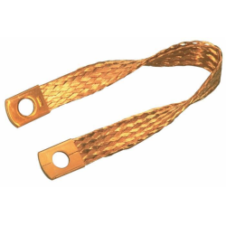 TRECCIA  DI MASSA FLESSIBILE IN RAME 320 MM, SEZIONE 25 MM², FORI Ø 10,5 MM