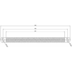 TRECCIA  DI MASSA FLESSIBILE IN RAME 320 MM, SEZIONE 25 MM², FORI Ø 10,5 MM