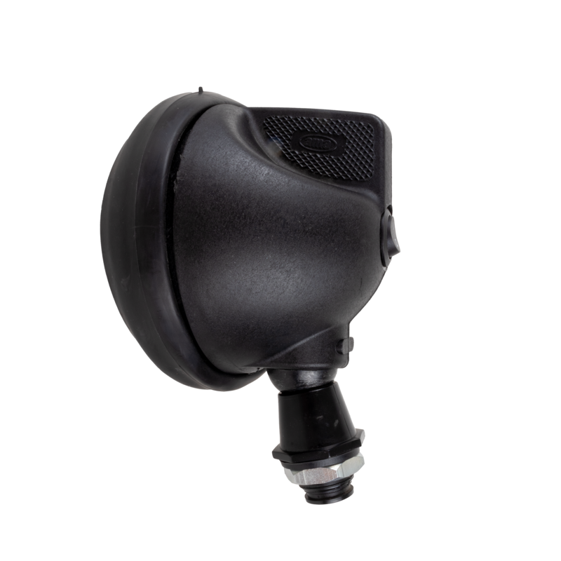 Faro da lavoro rotondo alogeno Ø 118 mm in gomma anti-urto e con interruttore ON/OFF