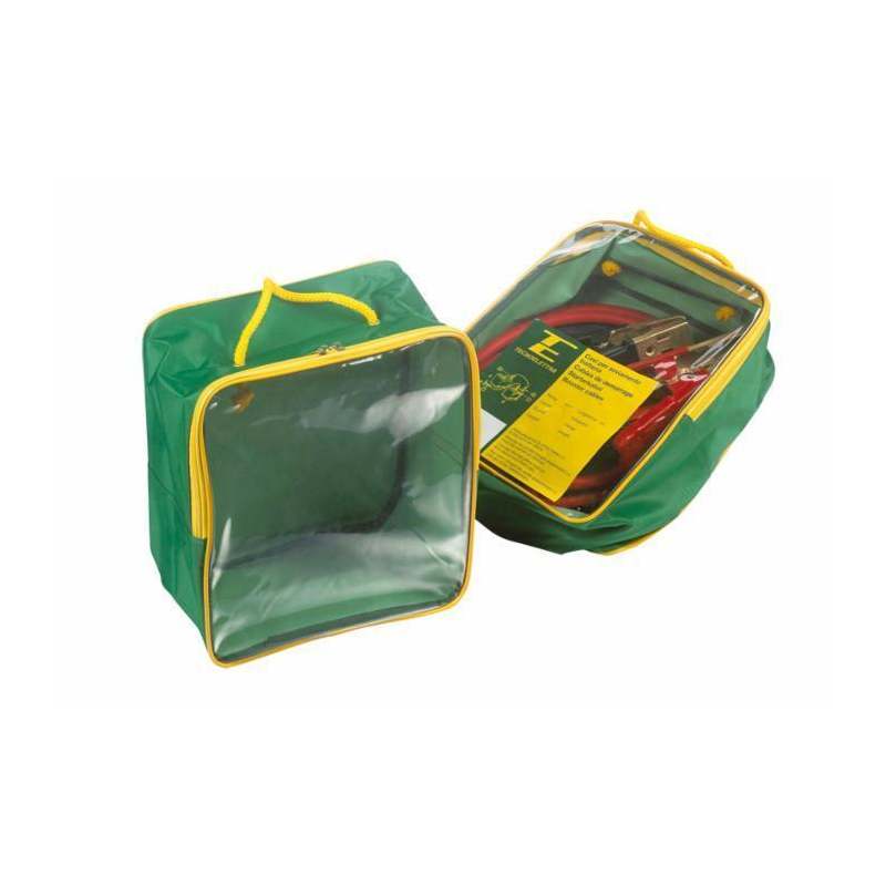 Cavo d’avviamento batteria in rame con pinze 500 A, sezione 50 mm², lunghezza 5000 mm, in valigetta