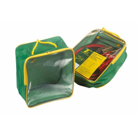 Cavo d’avviamento batteria in rame con pinze 500 A, sezione 50 mm², lunghezza 5000 mm, in valigetta