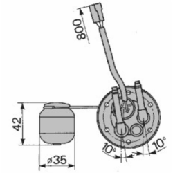 Sensore di livello carburante 12-24V ad asta, profondità di installazione 406,5 mm