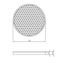 Catarifrangente arancione Ø 60 mm adesivo