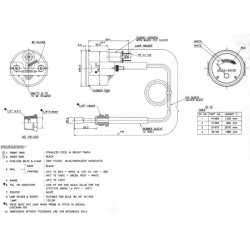 INDICATORE TEMPERATURA ACQUA CAPILLARE 800 MM