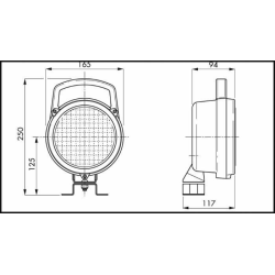 Faro da lavoro rotondo alogeno Ø 161 mm con interruttore ON/OFF e maniglia