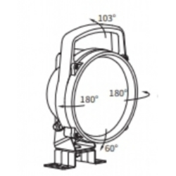 Faro da lavoro rotondo alogeno Ø 161 mm con interruttore ON/OFF e maniglia