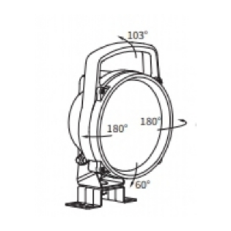Faro da lavoro rotondo alogeno Ø 161 mm con interruttore ON/OFF e maniglia