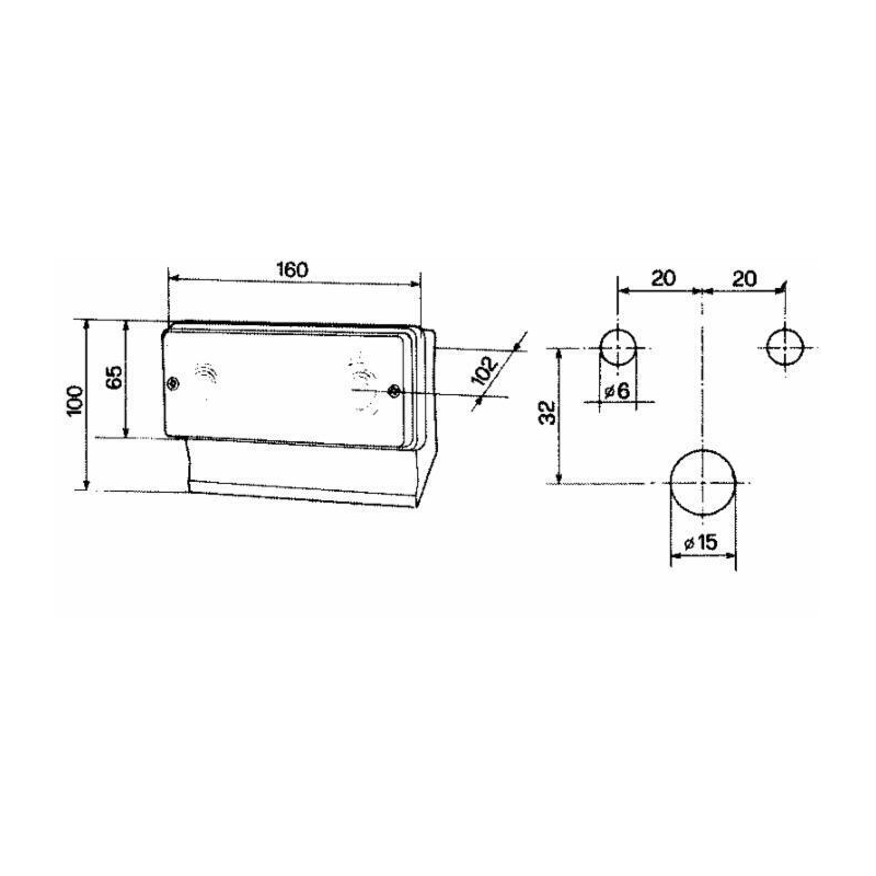 FANALE DIREZIONE-POSIZIONE SX 160X67MM