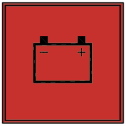 SPIA ROSSA QUADRATA BATTERIA SCARICA