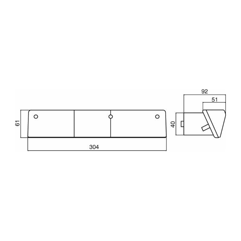 Fanale posteriore alogeno dx 304x92x61 mm