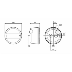 Fanale posteriore alogeno sx Ø 140 mm