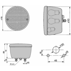 Fanala posteriore alogeno dx Ø 115 mm