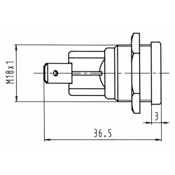 Presa unipolare 12-24V in alluminio.
