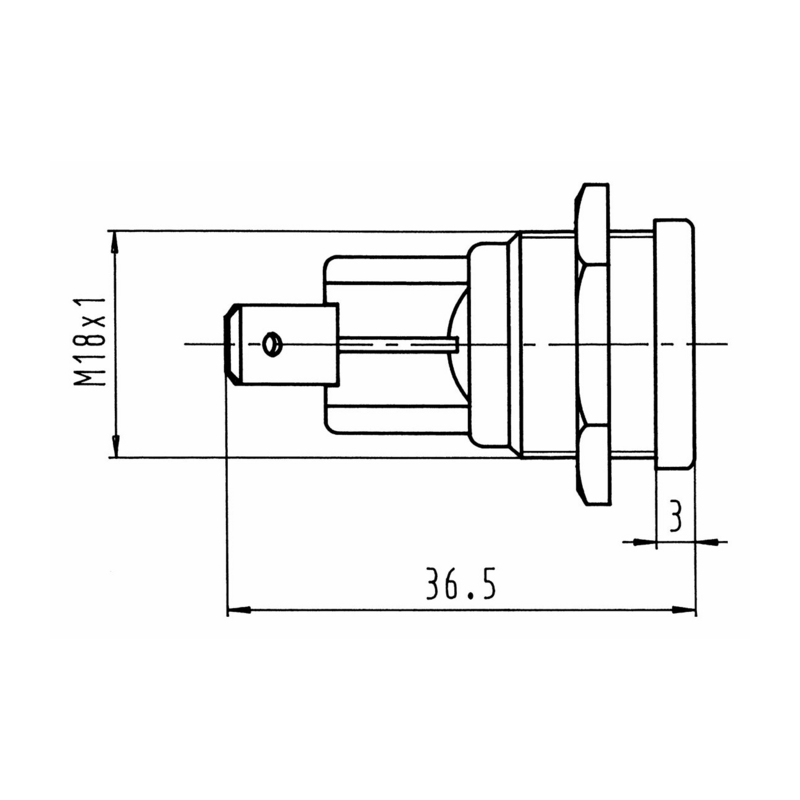 Presa unipolare 12-24V in alluminio.