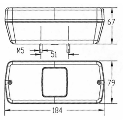 Fanale posteriore alogeno sx 184x67x79 mm