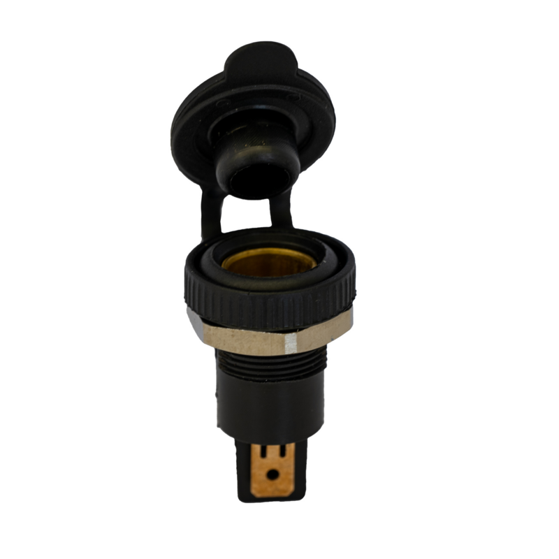 Presa bipolare 12-24V in plastica con coperchio