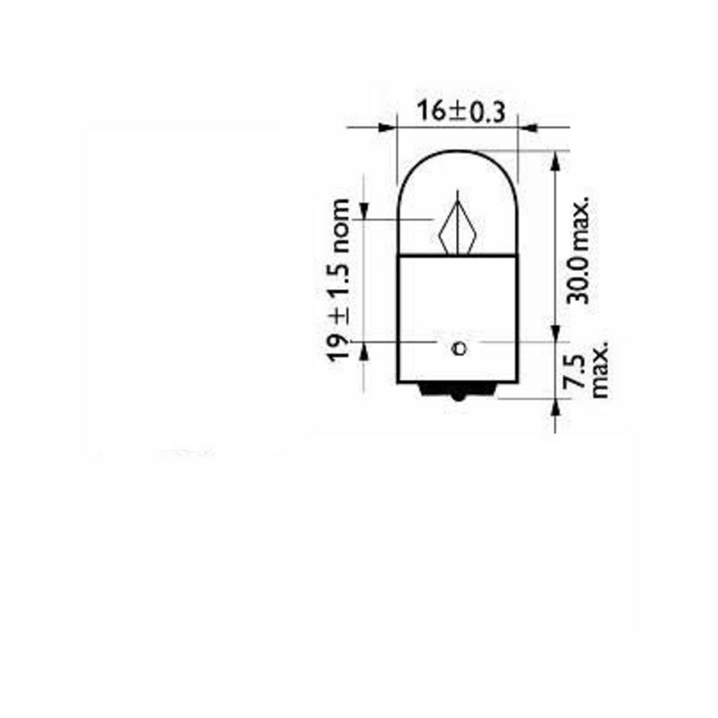 Lampadina alogena R10W 12V 10W BA15s