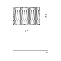Catarifrangente adesivo rosso 57×39 mm