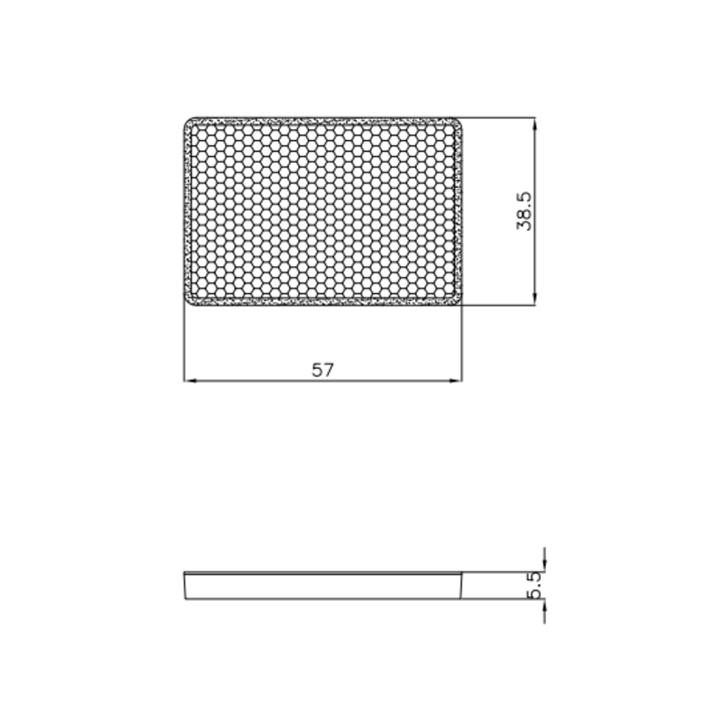 Catarifrangente adesivo rosso 57×39 mm