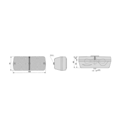 Fanale posteriore alogeno dx-sx 184x65x76 mm