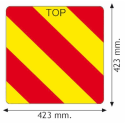 Pannello in alluminio per segnalazione delle attrezzature agricole 423×423 mm per l’Italia