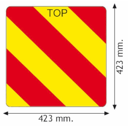 Pannello in alluminio per segnalazione delle attrezzature agricole 423×423 mm per l’Italia
