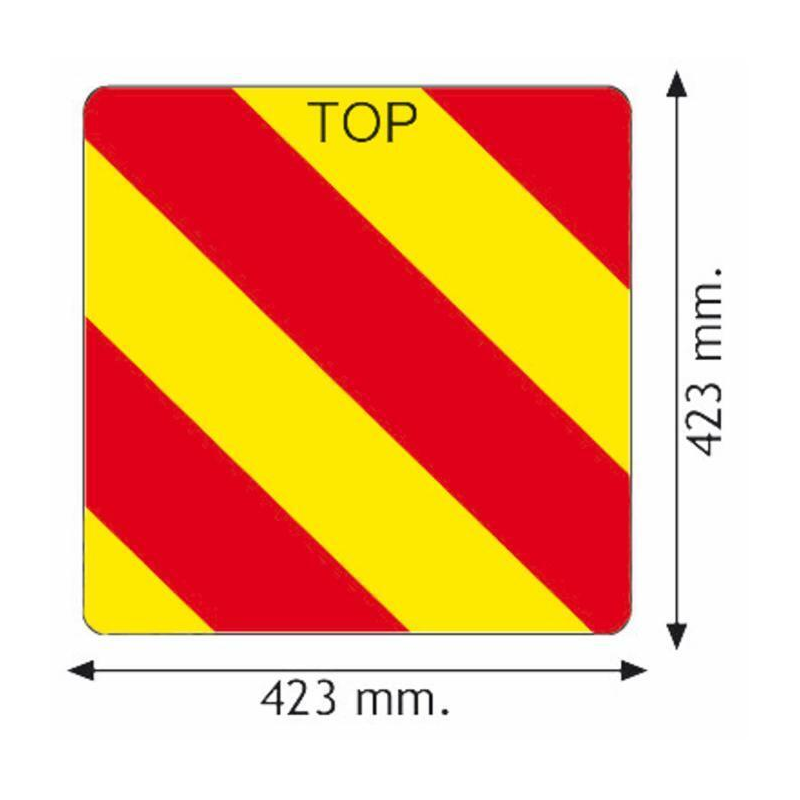 Pannello in alluminio per segnalazione delle attrezzature agricole 423×423 mm per l’Italia