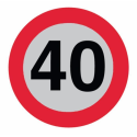 Limite di velocità adesivo 40 km/h