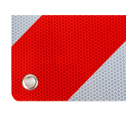 Pannello bianco e rosso 500×500 mm in alluminio per carichi sporgenti, per l’Italia