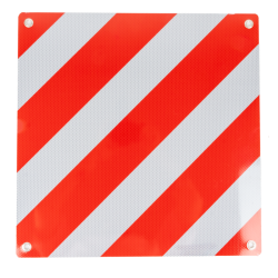 Pannello bianco e rosso 500×500 mm in alluminio per carichi sporgenti, per l’Italia