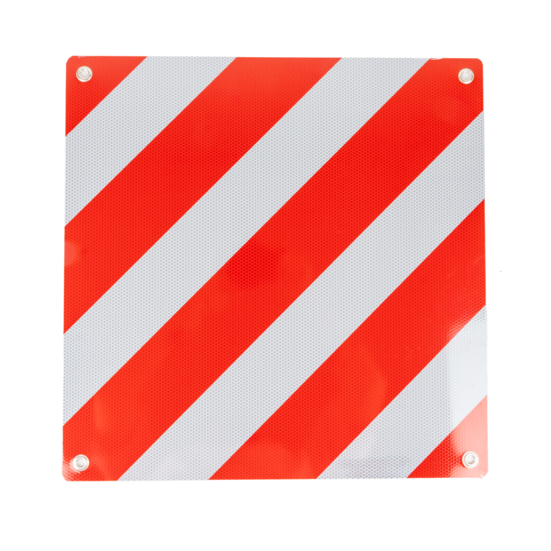 Pannello bianco e rosso 500×500 mm in alluminio per carichi sporgenti, per l’Italia