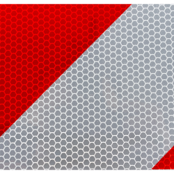 Pannello bianco e rosso 500×500 mm in alluminio per carichi sporgenti, per l’Italia