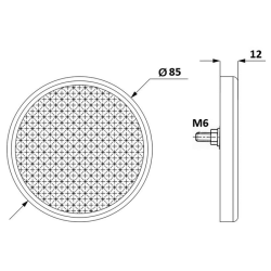 Catarifrangente arancione Ø 85 mm con vite M6