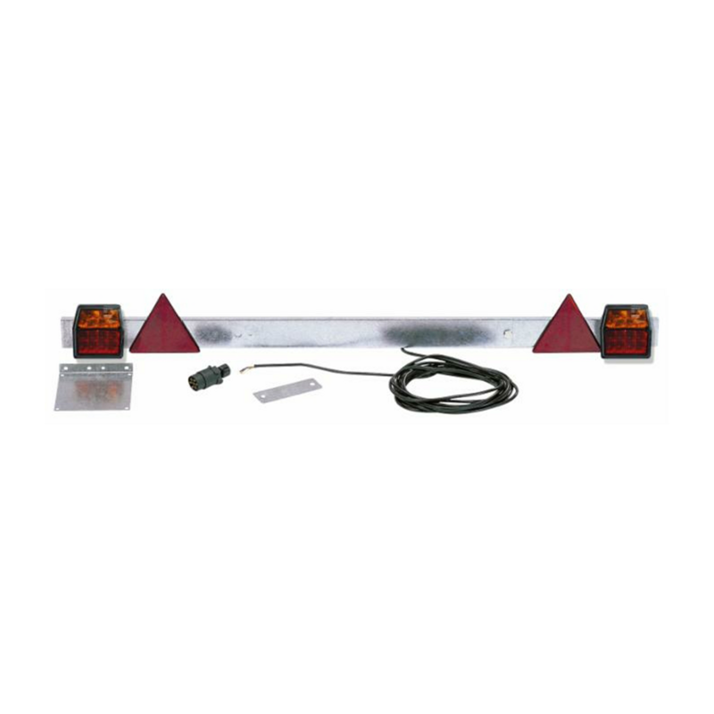 Barra regolabile 1180 ÷ 1700 mm con fanali posteriori 12V a LED e triangoli rifrangenti