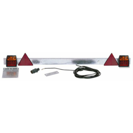 Barra regolabile 1180 ÷ 1700 mm con fanali posteriori 12V a LED e triangoli rifrangenti