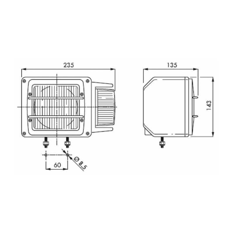 PROIETTORE SX 235X143MM CON INDICATORE DI DIREZIONE