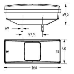 Fanale posteriore alogeno dx-sx 160x59,5x68 mm.