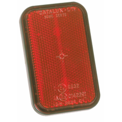 Catarifrangente rosso rettangolare 95,5×58,5 mm con viti M6
