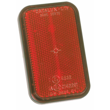 Catarifrangente rosso rettangolare 95,5×58,5 mm con viti M6