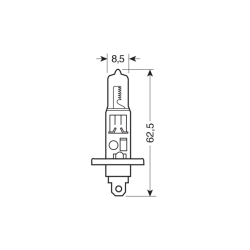 Lampadina alogena H1 12V55W P14,5s.