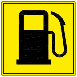 SPIA RISERVA CARBURANTE GIALLA E QUADRATA